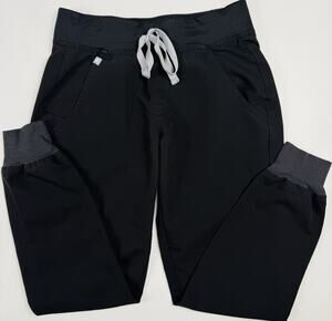 FIGS Technical Collection Jogger Scrub Pants Women's XXS Black Cargo Stretch